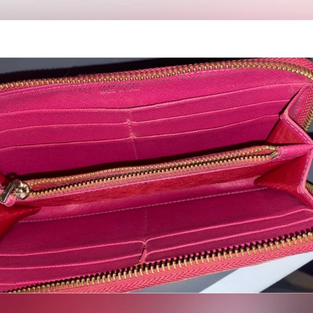 Authentic Prada Pink Saffiano Leather Pionia Fiocco Bow Long Wallet - Picture 8 of 12